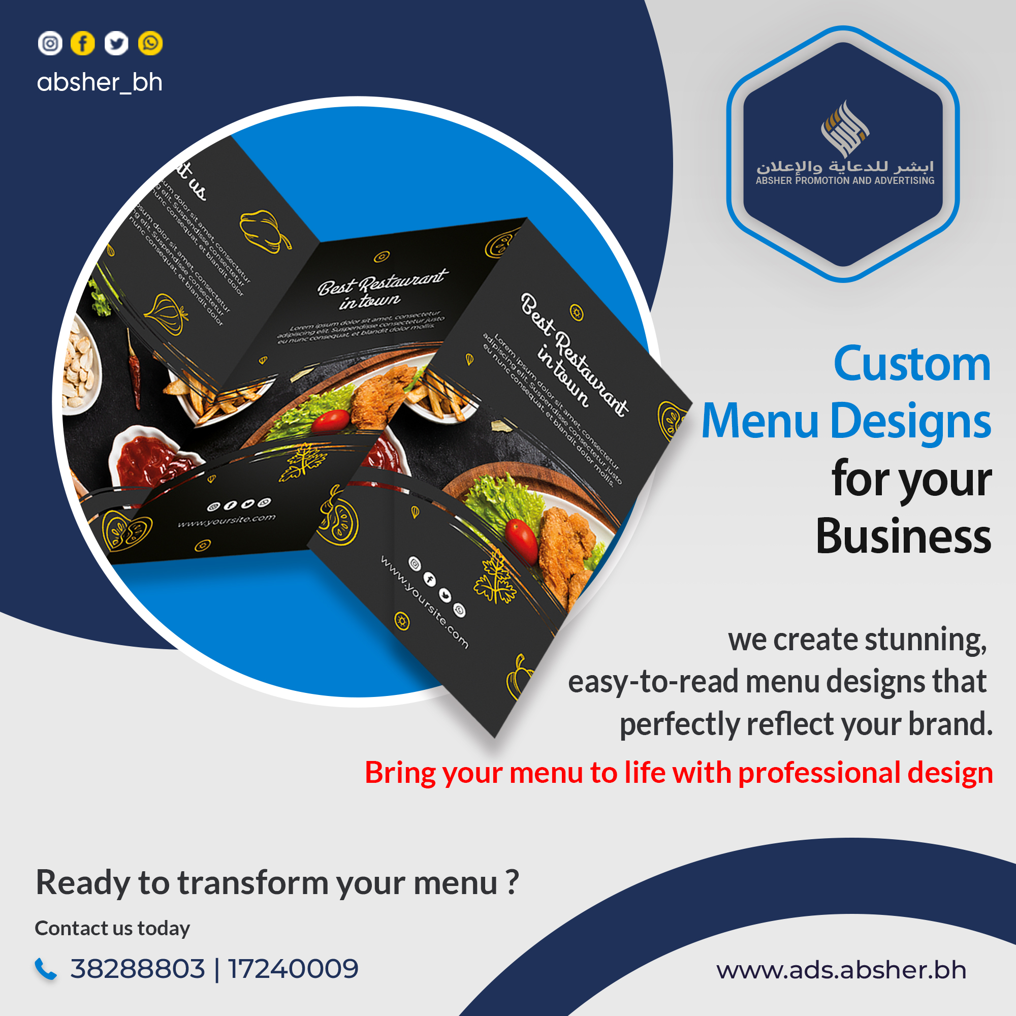 we create stunning, easy-to-read menu designs